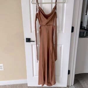 Hello Molly Wedding Guest Dress “Stand on my own midi dress rust”